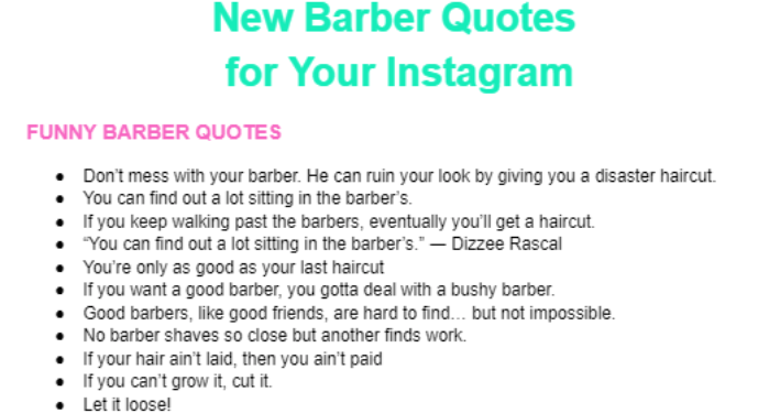 Barber Quotes For Your Instagram