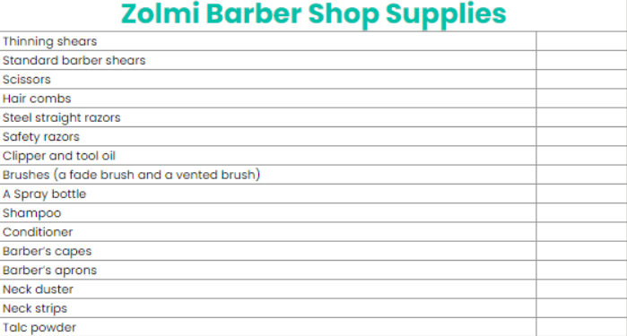 Barber Shop Supplies