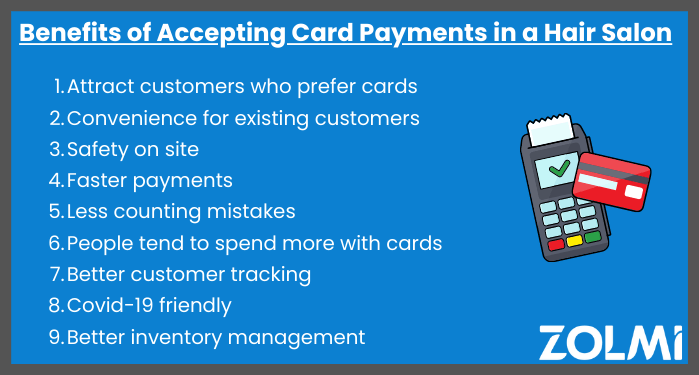 Benefits of accepting card payments in a salon