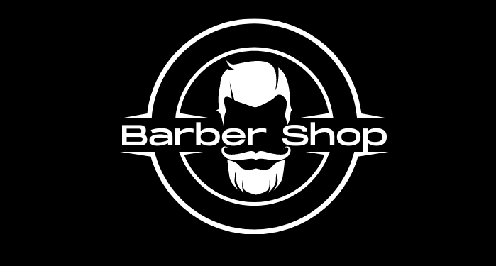 Black barber shop logo