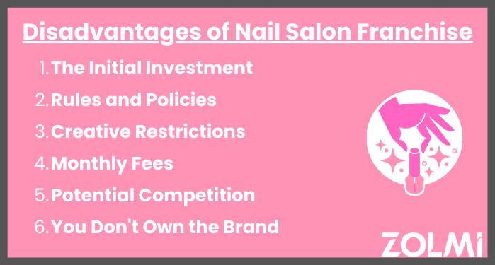 Disadvantages of nail salon franchise