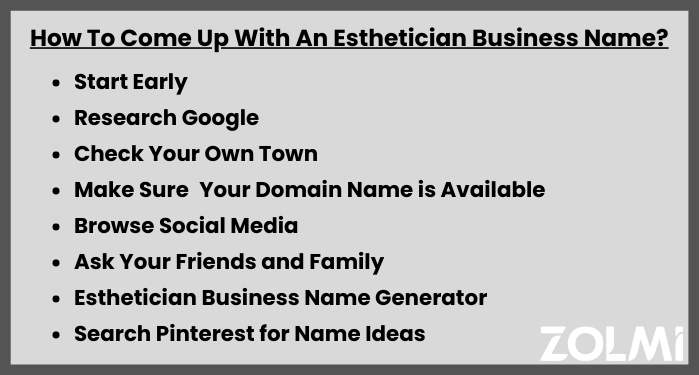 How to come up with an esthetician business name?