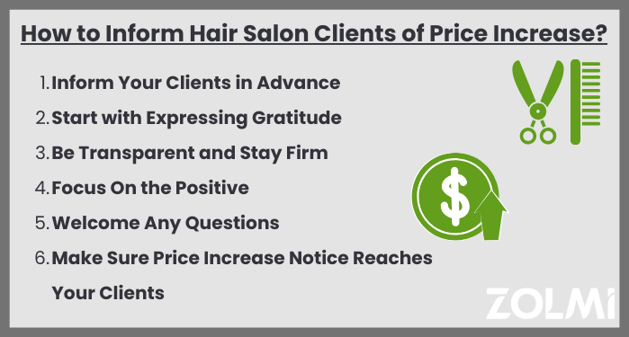 How to inform salon clients of price increase?