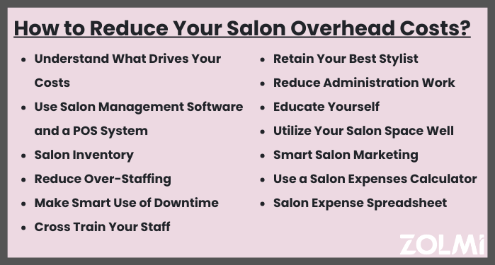 how reduce salon overhead costs