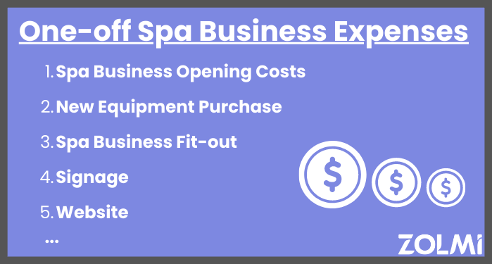 Main on-off spa business expenses