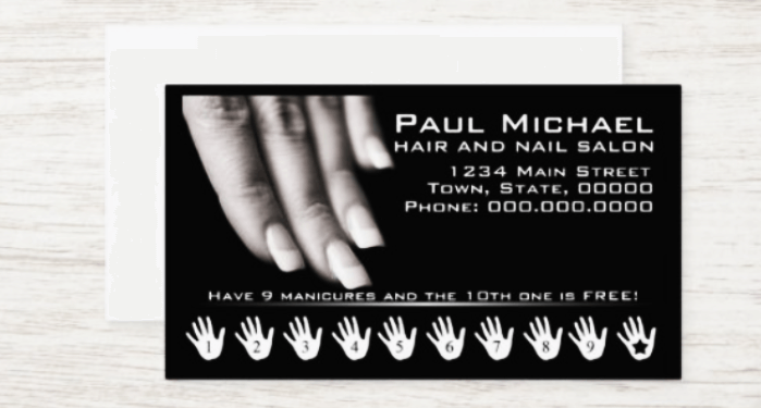 Modern nail salon business card design