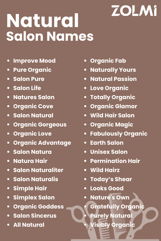Natural salon names examples