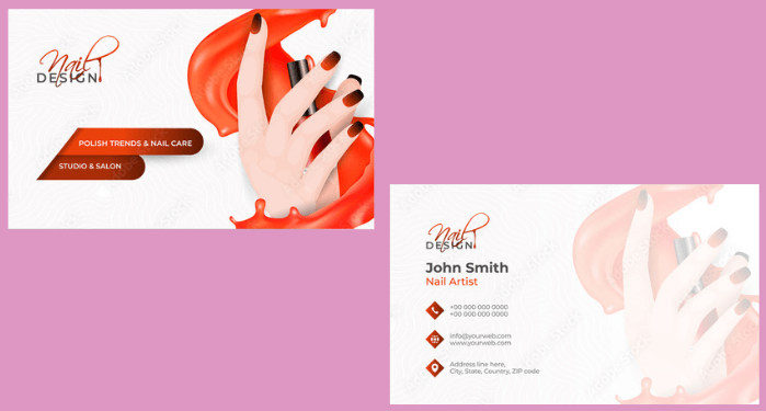 Professional nail technician business card idea