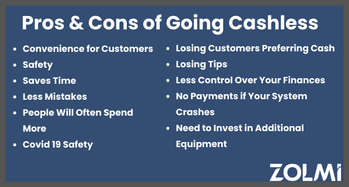 Pros and cons of going cashless