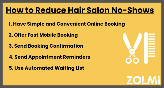 Tips and ideas how to reduce salon no-shows