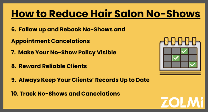 Tips and ideas how to reduce salon no-shows