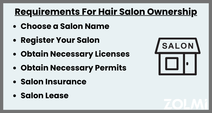 Requirements for hair salon ownership