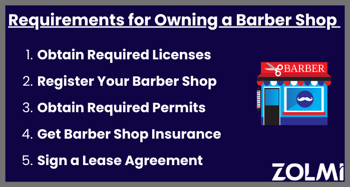 Requirements for owning a barber shop