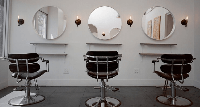 Round salon mirror