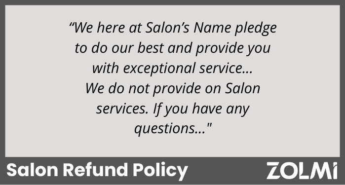 Salon Refund Policy