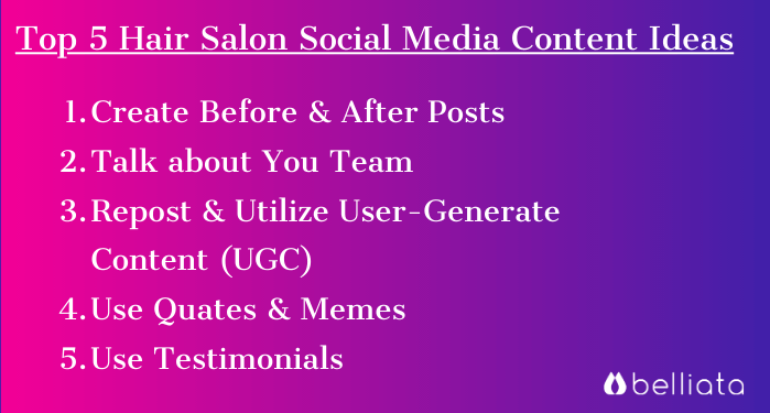Salon social media content ideas