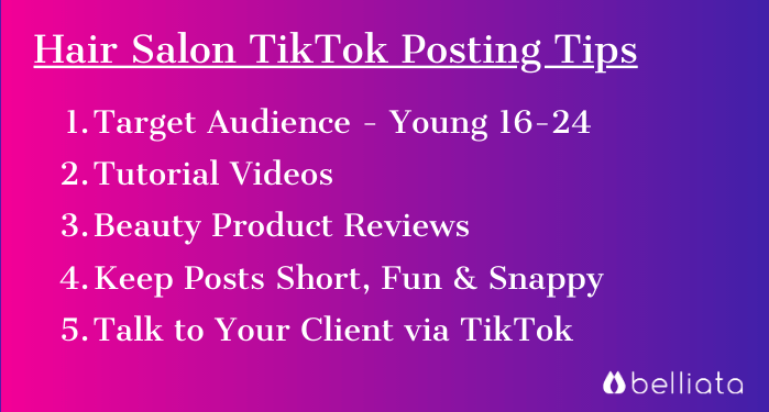 Salon TikTok posting tips