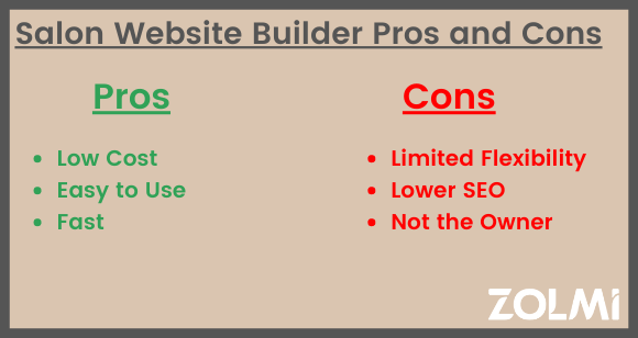 Salon website builder pros and cons