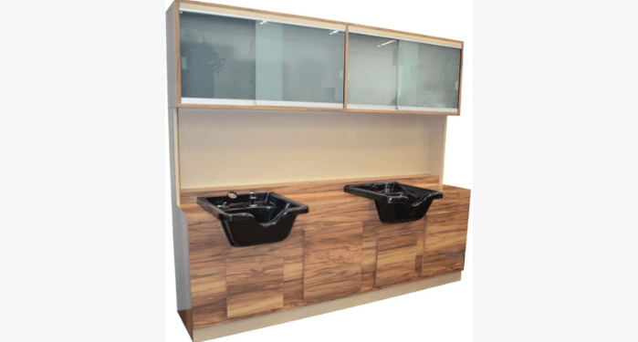 Shampoo bowl cabinet