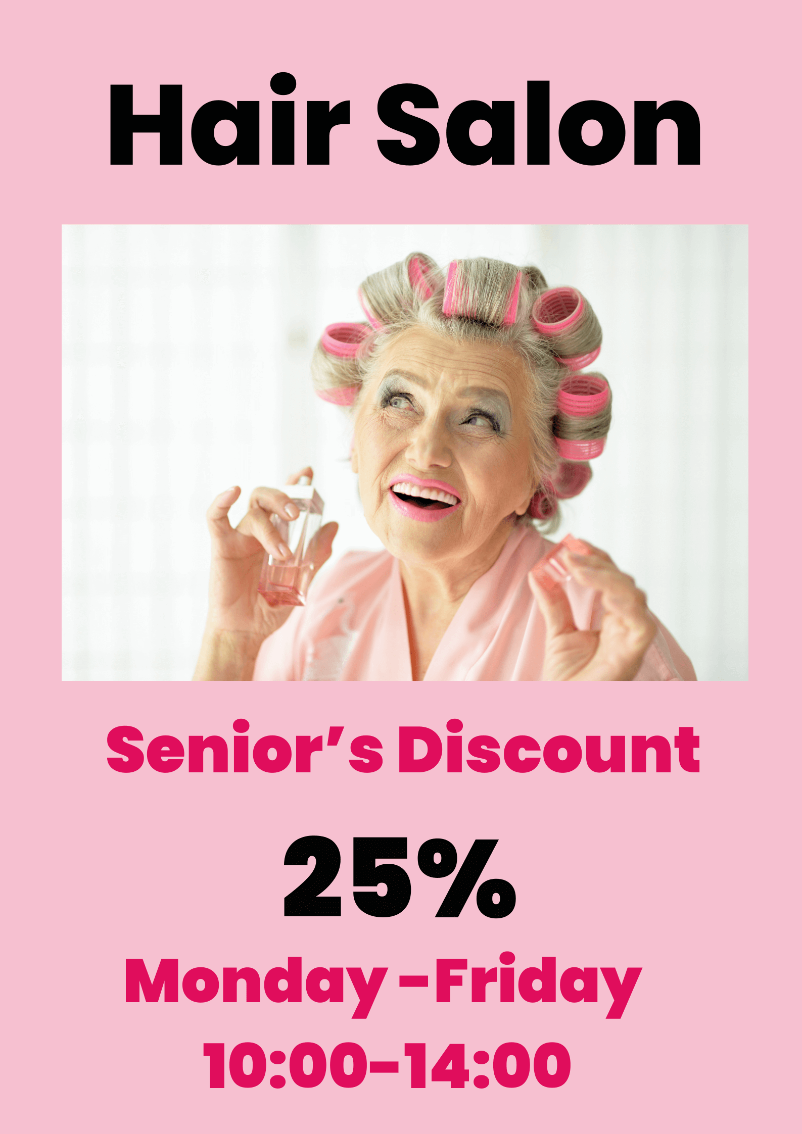 Senior’s discount salon flyer