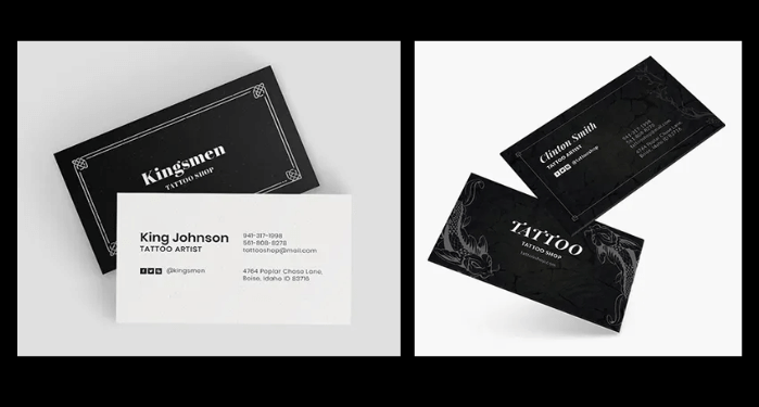 Business cards for tattoo artists