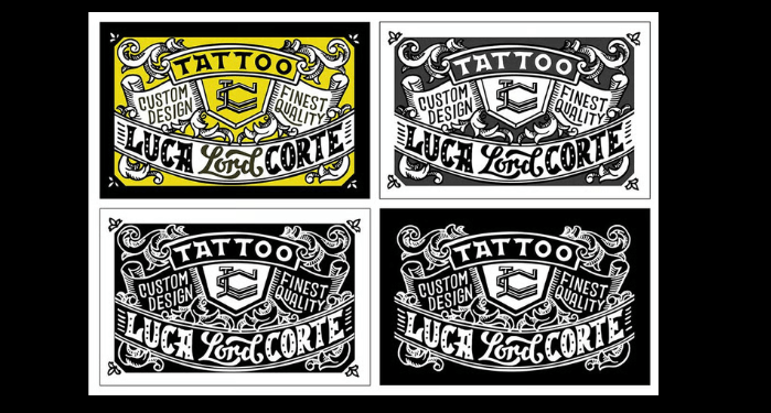 Vintage tattoo business cards