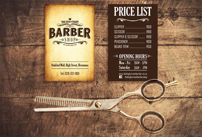 Vintage barber business card