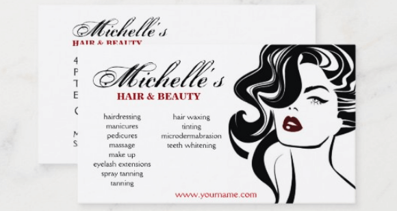 Vintage hair stylist business cards