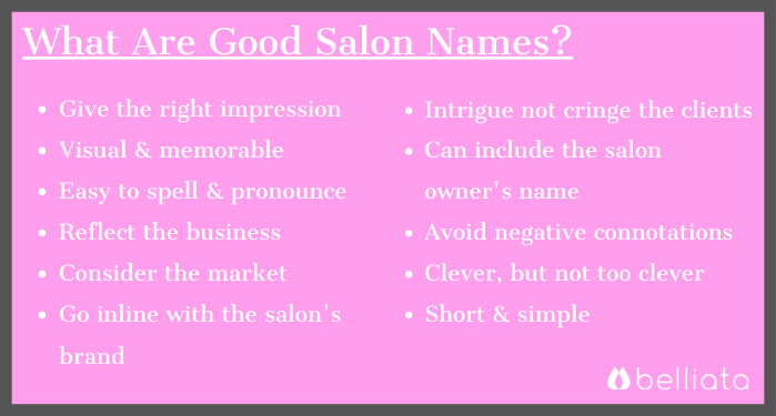 What are good cute salon names?