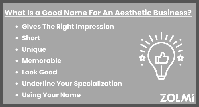 What is a good name for an aesthetic business?